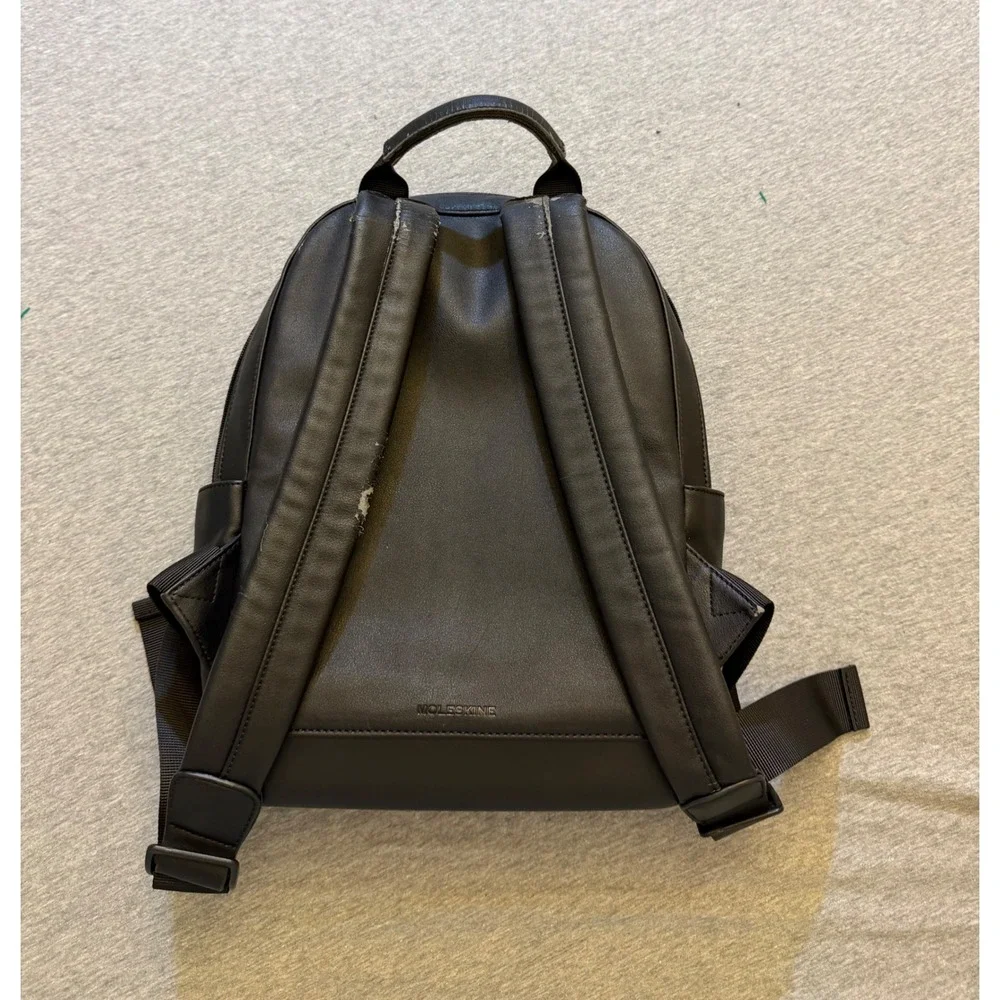 Moleskine Classic Backpack Black Faux Leather Minimalist Laptop Bag ET76UBK